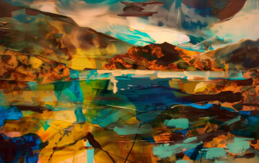 数字艺术 标题为“ABSTRACT SURREAL LA…” 由Alena Shnaider, 原创艺术品, 数字油画