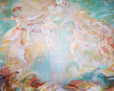 Pintura intitulada "La danse des saisons" por Abricodéal Îles, Obras de arte originais, Acrílico Montado em Armação em madei…