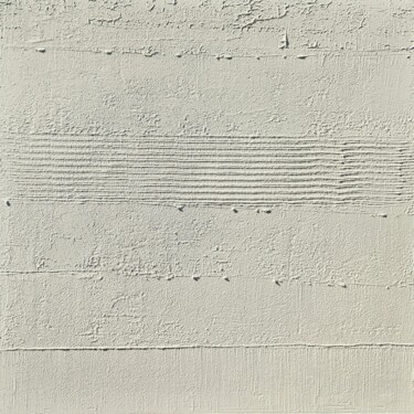Картина под названием "MONOCHROME BLANC 80" - Sandrine Hartmann, Подлинное произведение искусства, Акрил Установлен на Дерев…