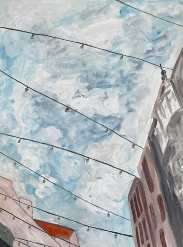 Pittura intitolato "A summer day in Old…" da Anna Gabo, Opera d'arte originale, Acquarello