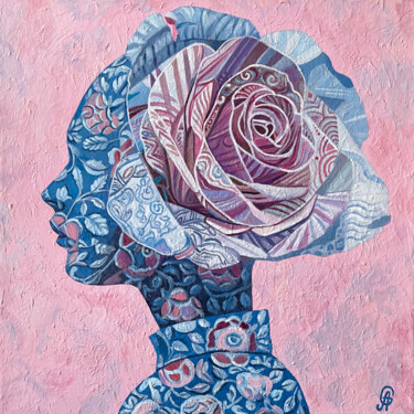 Painting titled "Spoiled Girl" by Ganna Alyousif, Original Artwork, Acrylic Mounted on Wood Stretcher frame