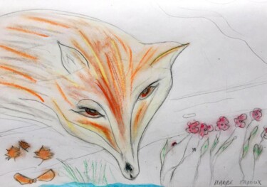 「Renart」というタイトルの絵画 Maryse Faroux-Petiteauによって, オリジナルのアートワーク, パステル