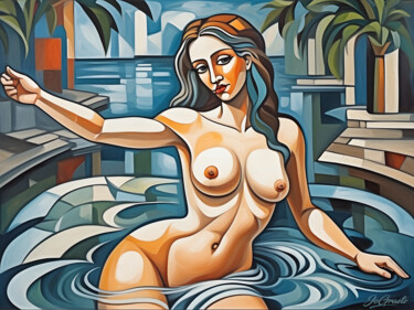 Digital Arts titled "Swimming Venus II" by Jo Graetz (Jo Graetz), Original Artwork, AI generated image