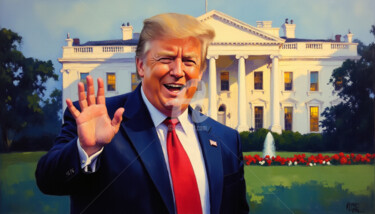 Trump and the White House: A Legacy in Bold Strokes Digital Arts titled "Trump and the White…" by Caprice, Original Artwork, AI generated image