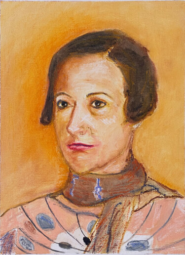 Schilderij getiteld "Suzanne Duchamp" door Agnès Giudicelli, Origineel Kunstwerk, Olie Gemonteerd op Karton