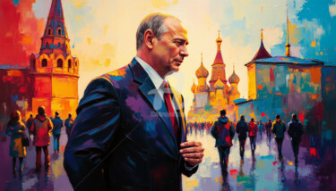Vladimir Putin: The Mighty caricature Digital Arts titled "Vladimir Putin: The…" by Caprice, Original Artwork, AI generated image