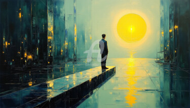 Digitale Kunst getiteld "The Visionary: Elon…" door Caprice, Origineel Kunstwerk, AI gegenereerde afbeelding