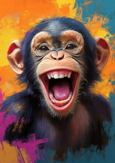 数字艺术 标题为“Crazy Monkey” 由Dilameart, 原创艺术品, AI生成的图像