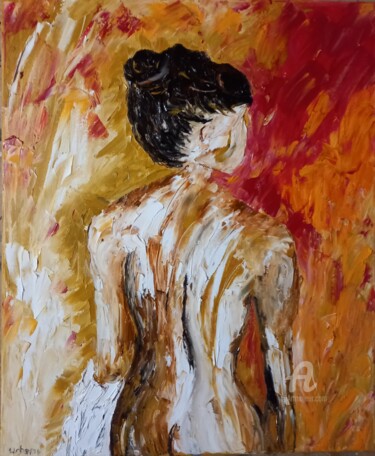 绘画 标题为“Pascaline en dos nue” 由Roberto Urbano, 原创艺术品, 油 安装在木质担架架上