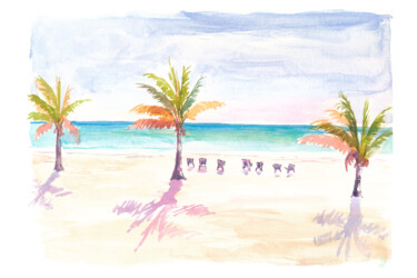 "Bimini Beach Bliss…" başlıklı Tablo Artshop77 tarafından, Orijinal sanat, Suluboya