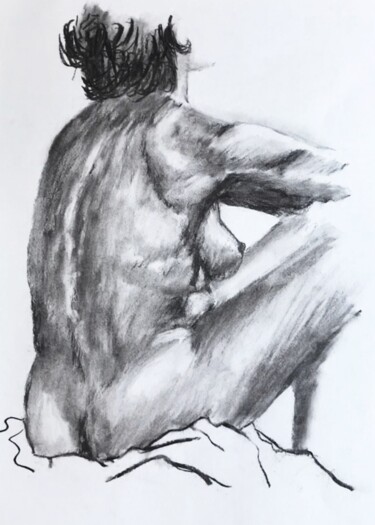 Disegno intitolato "A-V2" da Alison Robin, Opera d'arte originale, Carbone