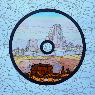 Micro’ A1 Peinture intitulée "Micro’ A1" par Artem Smirnov, Œuvre d'art originale, Conté Monté sur Panneau de bois