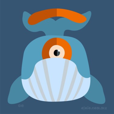 animalojo 27 - ballenoja Digital Arts με τίτλο "animalojo 27 - ball…" από Ojolo - Abel García, Αυθεντικά έργα τέχνης, 2D ψηφιακή εργασία