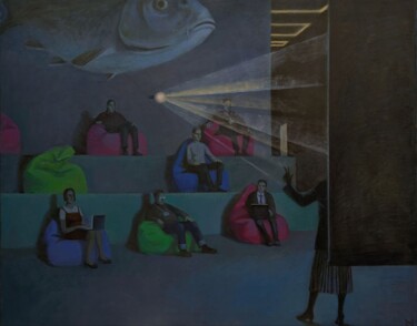 Schilderij getiteld "Full immersion" door Anastasiia Motina, Origineel Kunstwerk, Olie