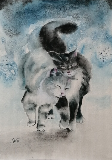 「Friendship」というタイトルの絵画 Susana Zarate Harrisによって, オリジナルのアートワーク, 水彩画