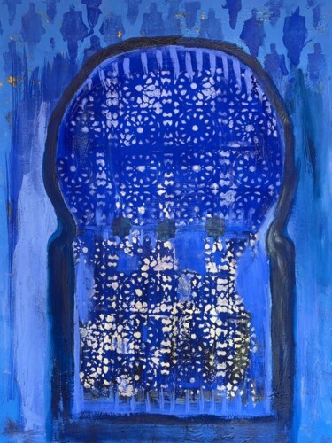 Beyond the Majorelle Painting titled "Beyond the Majorelle" by Jori Aguilar, Original Artwork, Acrylic Mounted on Wood Stretcher frame