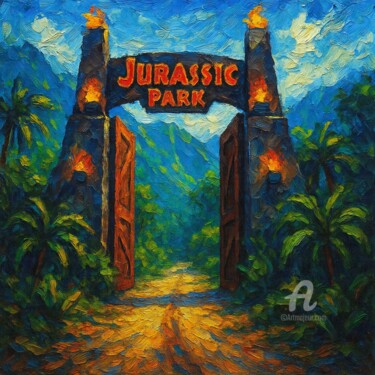 Digital Arts titled ""Jurassic Park: How…" by Deep & Dawn, Original Artwork, Digital Painting