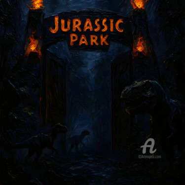 Digital Arts titled ""Jurassic Park: How…" by Deep & Dawn, Original Artwork, Digital Painting