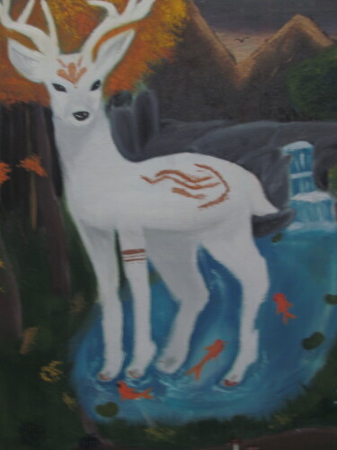 Peinture intitulée "protector silvarum" par Melanie Gallegos, Œuvre d'art originale, Huile