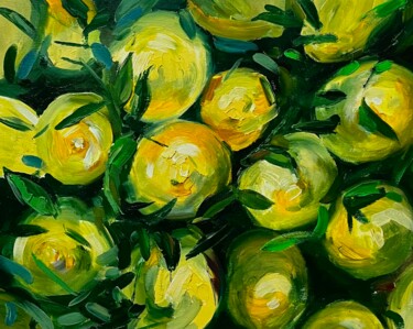 Lemon Tree Painting titled "Lemon Tree" by Vahe Bagumyan, Original Artwork, Oil Mounted on Wood Stretcher frame