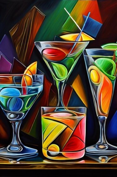 Cocktail glasses 22 vantu Digitale Kunst getiteld "Cocktail glasses 22…" door Georgii Stepanov, Origineel Kunstwerk, Digitaal Schilderwerk