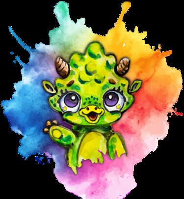 Chibi Dinosaur Original Art - Disney/Pixar Style