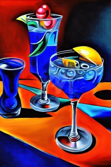 数字艺术 标题为“Cocktail glasses 24” 由Georgii Stepanov, 原创艺术品, 数字油画