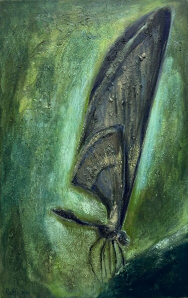 绘画 标题为“''Moth''3” 由Raffi Ghazaryan, 原创艺术品, 油 安装在木质担架架上
