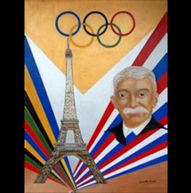Картина под названием "Paris 2024" - Françoise Lemaître-Leroux, Подлинное произведение искусства, Акрил
