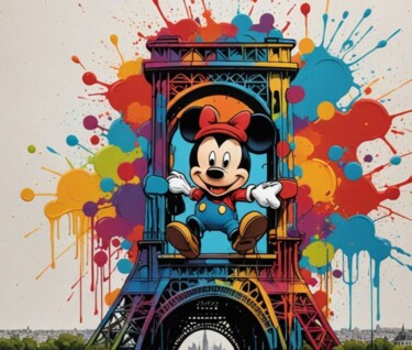 Arts numériques intitulée "mickeiffel" par Modane, Œuvre d'art originale, Image générée par l'IA