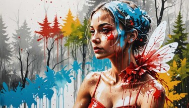Arts numériques intitulée "ballerina street art" par Modane, Œuvre d'art originale, Image générée par l'IA
