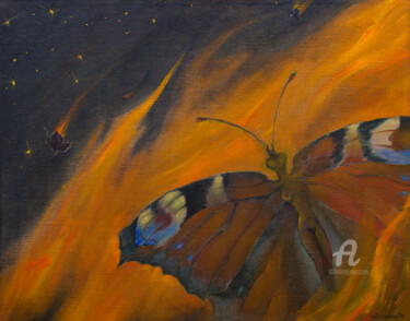 Fire Dance Pittura intitolato "Fire Dance" da Iryna Lupashchenko, Opera d'arte originale, Olio Montato su Telaio per barella in legno