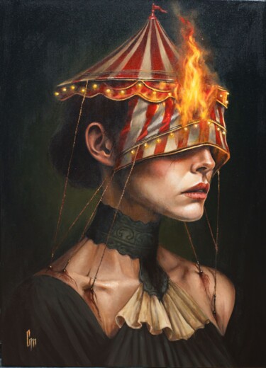 ""Clou du Spectacle"" başlıklı Tablo Mrs Steamcloudy tarafından, Orijinal sanat, Akrilik Ahşap Sedye çerçevesi üzerine monte…