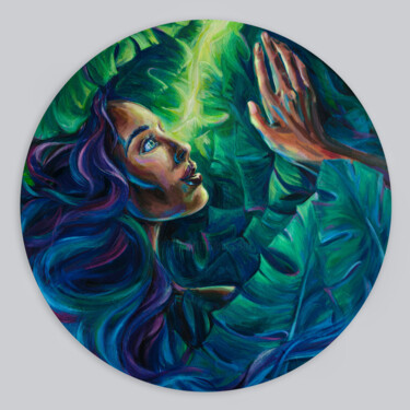 Schilderij getiteld "Jungle Light. Calli…" door Anna Lazar, Origineel Kunstwerk, Acryl Gemonteerd op Houten paneel
