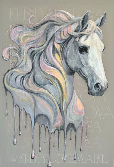 Schilderij getiteld "Maison 01" door Kristy Aristova, Origineel Kunstwerk, Acryl