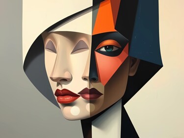 Le Masque Révélateur (The Revealing Mask) 数字艺术 标题为“Le Masque Révélateu…” 由Yana Yevseieva, 原创艺术品, 数字油画