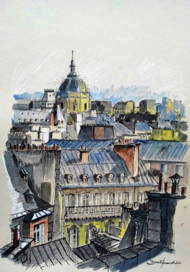 绘画 标题为“Paris et ses mervei…” 由Franck Jamart, 原创艺术品, 水彩