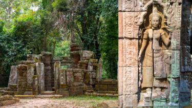 摄影 标题为“Angkor temple I” 由Michel Kergonna, 原创艺术品, 数码摄影 安装在铝上