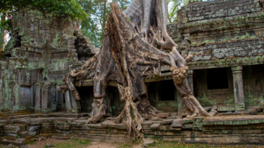 摄影 标题为“Angkor temple II” 由Michel Kergonna, 原创艺术品, 数码摄影 安装在铝上