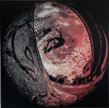 Painting titled "Fisheye Skate" by Kelu Abstract, Original Artwork, Spray paint