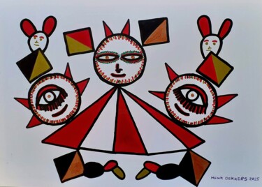 绘画 标题为“The Mysterious Eye…” 由Henk Dekkers, 原创艺术品, 墨