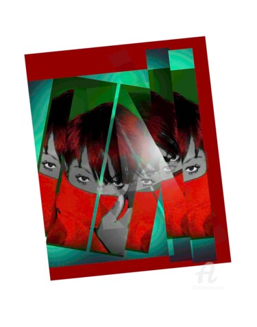 Fotografie getiteld "Portrait in Red" door Charles Talkoff, Origineel Kunstwerk, Digitale fotografie