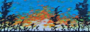 Schilderij getiteld "Yellow sunset 2" door Daniel Urbaník, Origineel Kunstwerk, Acryl