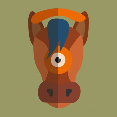 animalojo 29 - caballojo Arte digital titulada "animalojo 29 - caba…" por Ojolo - Abel García, Obra de arte original, Trabajo Digital 2D