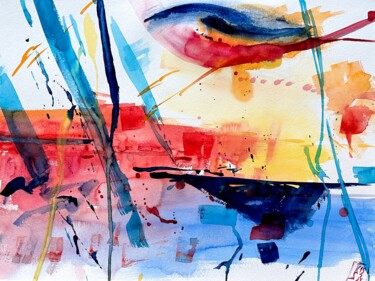 Ζωγραφική με τίτλο "Momente IV" από Klaus Stieghorst (KS), Αυθεντικά έργα τέχνης, Ακουαρέλα