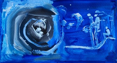 Peinture intitulée "Trio on magic carpet" par Milto Sideris, Œuvre d'art originale, Acrylique