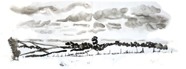 「Cornouailles」というタイトルの絵画 Serge Le Poulennecによって, オリジナルのアートワーク, インク プレキシガラスにマウント
