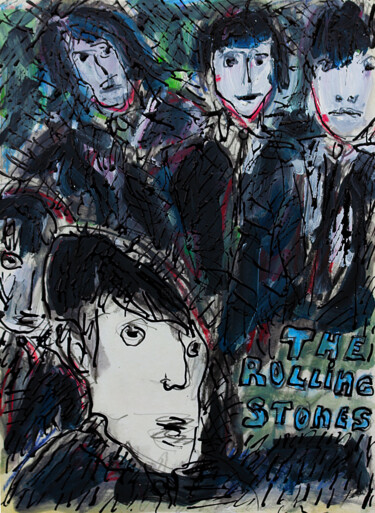 Pittura intitolato "The Rolling Stones" da Jean Mirre, Opera d'arte originale, Olio
