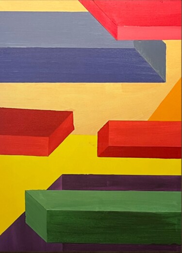 Peinture intitulée "Konstruktionen" par Mamnic, Œuvre d'art originale, Acrylique Monté sur Châssis en bois