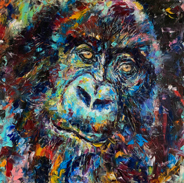 绘画 标题为“Gorilla” 由Volodymyr Nezdiimynoha, 原创艺术品, 油 安装在木质担架架上